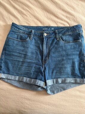 Old Navy Dark Blue Denim Cuffed Jean High Rise Shorts